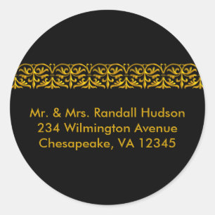 Black and Gold Address Label
