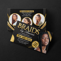 Black and Gold African Hair Braiding Salon Photo