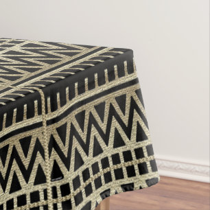 Black and Gold African Mud Cloth Print