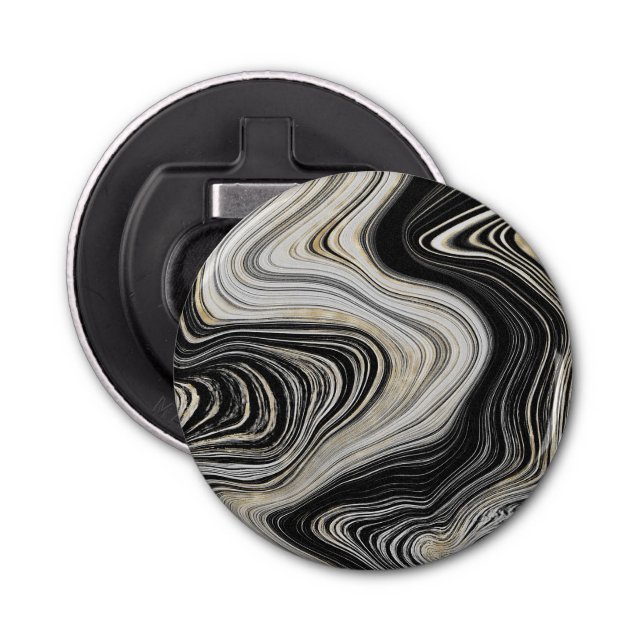 Black and Gold Agate Design  Bottle Opener (Front)