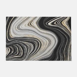 Black and Gold Agate Design  Doormat