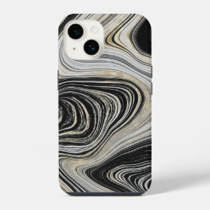 Black and Gold Agate Design iPhone 14 Case