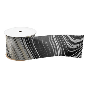 Black and Gold Agate Design   Satin Ribbon