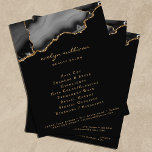 Black and Gold Agate flyer<br><div class="desc">elegant beauty salon flyer</div>
