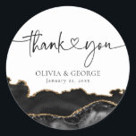 Black and Gold Agate Wedding Thank You Stickers<br><div class="desc">Black and Gold Agate Wedding Thank You Stickers</div>