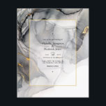Black and Gold Alcohol Ink Wedding Invitation Flyer<br><div class="desc">Alcohol ink splatter wedding invitation with trendy handwriting typography designed to be quickly and easily customized to your event specifics. Ideal for any given theme or garden wedding. Envelopes are not included. For thicker invitations with envelopes included and matching products on the same theme please see the collection below.</div>