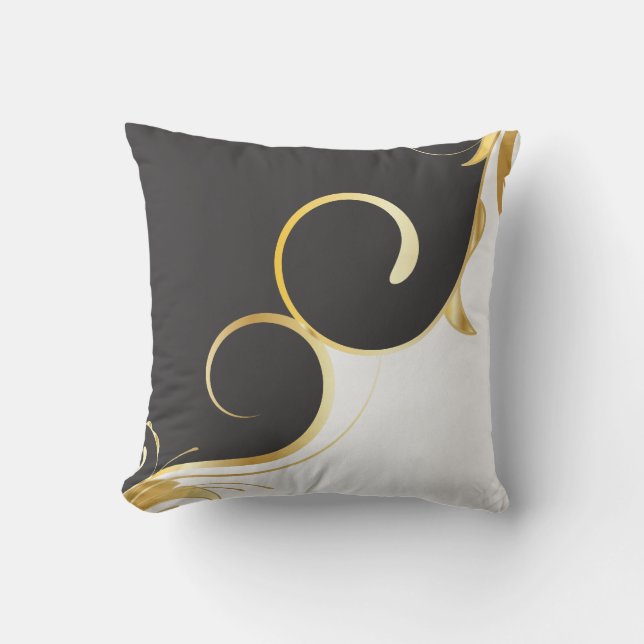 Black and Gold American MoJo Pillow (Front)