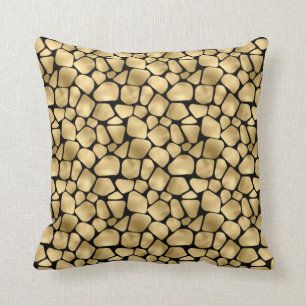 Black and gold animal abstract # 3 throw pillow