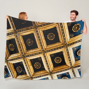 Black and Gold Architecture  Fleece Blanket