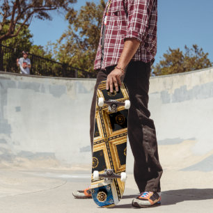 Black and Gold Architecture Skateboard
