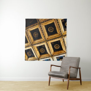 Black and Gold Architecture Tapestry