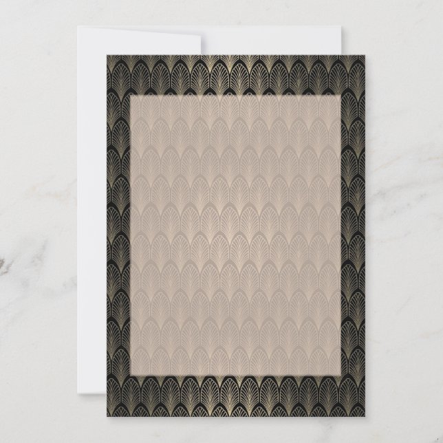 Black and gold Art Deco Invitation (Front)