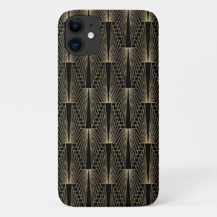 Black and gold art-deco pattern iPhone 11 case