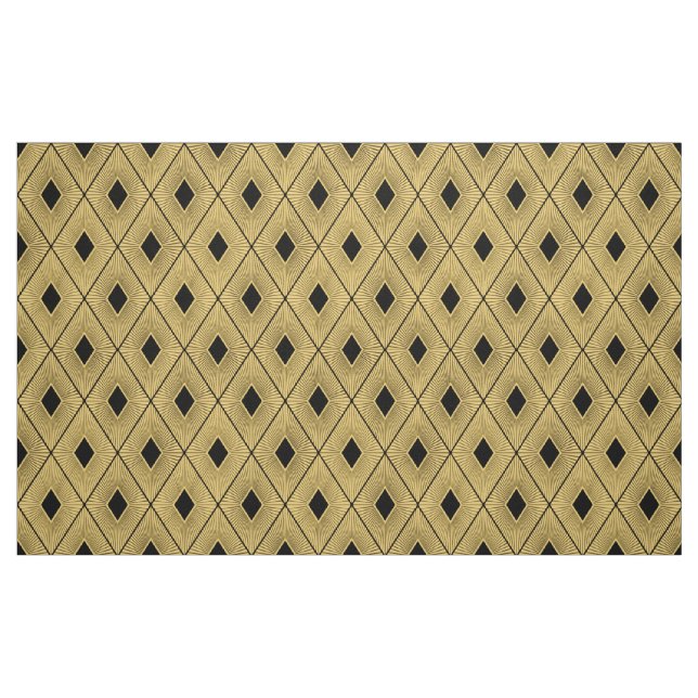 Black and Gold Art Deco Style Fabric (Fat Quarter)