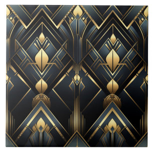 Black and Gold Art Deco style,  Tile