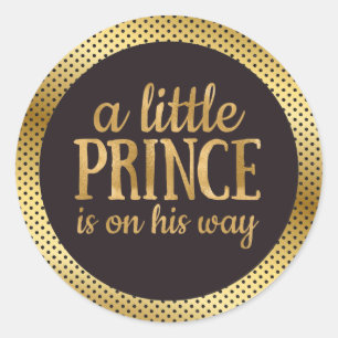 Black and Gold Baby Shower Sticker