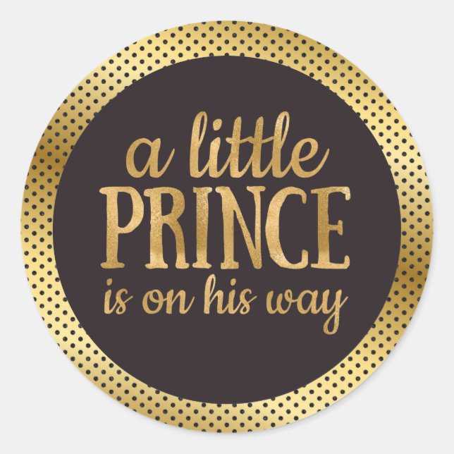 Black and Gold Baby Shower Sticker (Front)