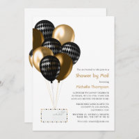 Black and Gold Balloons Bridal Shower by Mail