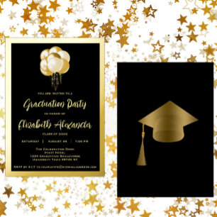 Black and Gold Balloons Graduation Party