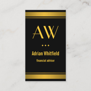 Black and Gold Bar Borders Vertical Accountant Business Card
