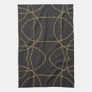 Black and Gold Barbed Luxury Kitchen Towel