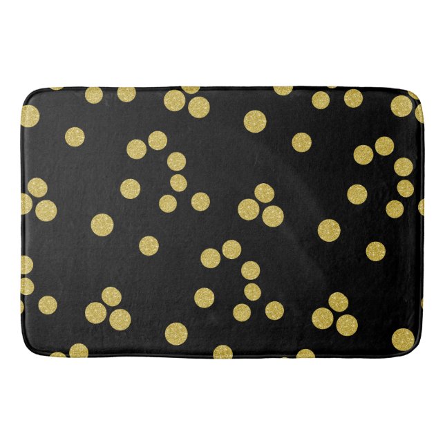 black and gold Bath Mat (Front)