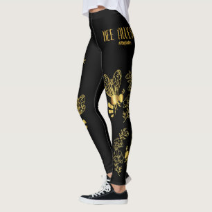 Black and Gold Bee Awesome Leggings - The Forager 
