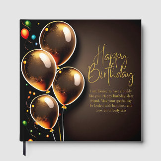Black and Gold Birthday Guest Book