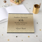 Black and Gold Birthday Party Memory/Guest Book