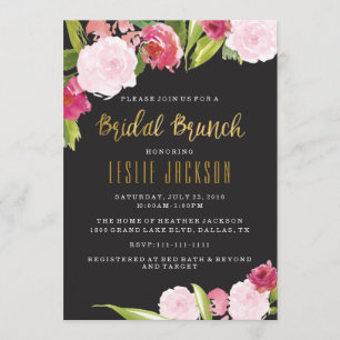 Black and Gold Bridal Brunch Shower Invitation
