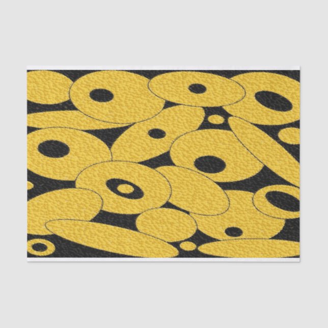 Black and Gold Bubble Orbs tissue paper (Front)