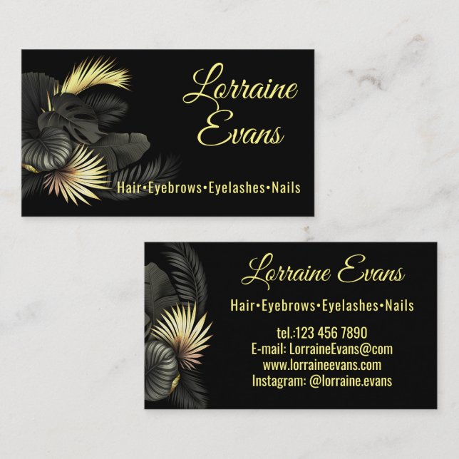 Black and Gold.  Business Card (Front/Back)