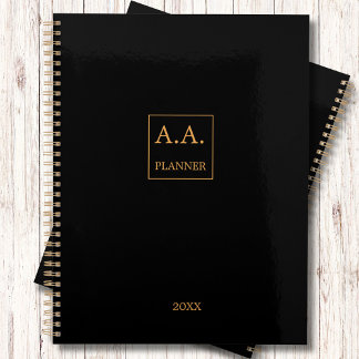 Black and Gold Business Logo Monogram  Planner