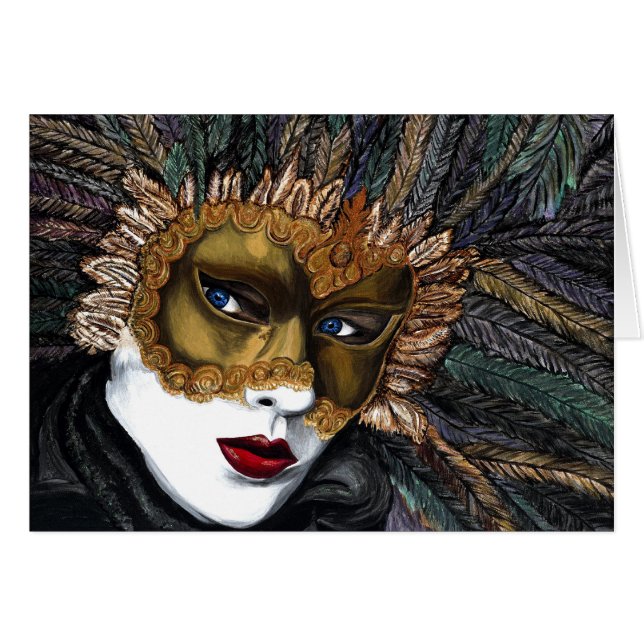 Black and Gold Carnival Mask  by PSOVART (Front Horizontal)