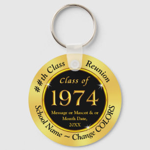 Black and Gold Cheap, Class of 1971 Party Favours Keychain