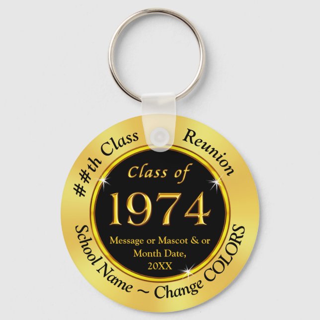 Black and Gold Cheap, Class of 1971 Party Favours Keychain (Front)