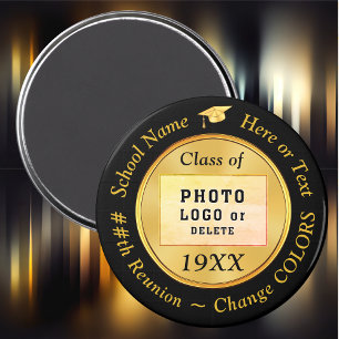 Black and Gold Cheap, Class Reunion Party Favors Magnet