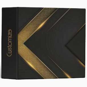 Black And Gold Chevron Binder