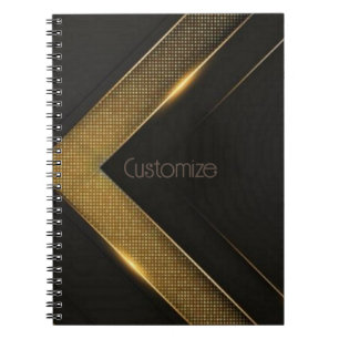 Black And Gold Chevron Notebook