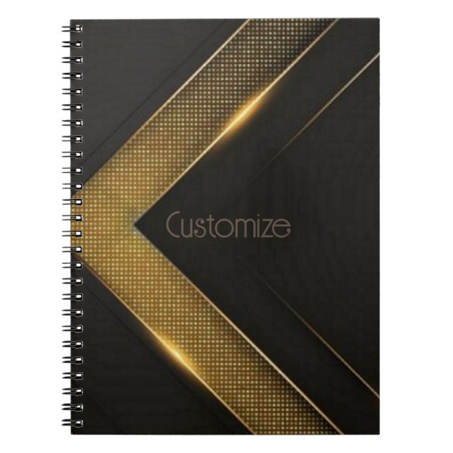 Black And Gold Chevron Notebook (Front)