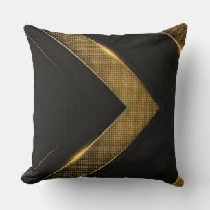 Black And Gold Chevron Throw Pillow