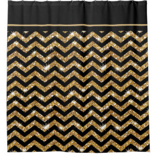 Black and Gold Chevron with Black Trim