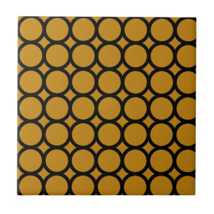 Black and gold circle  tile