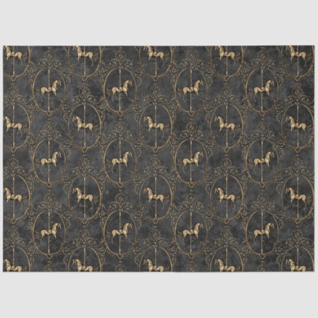 Black and Gold Circus Series Design 11 Tissue Paper (Front)