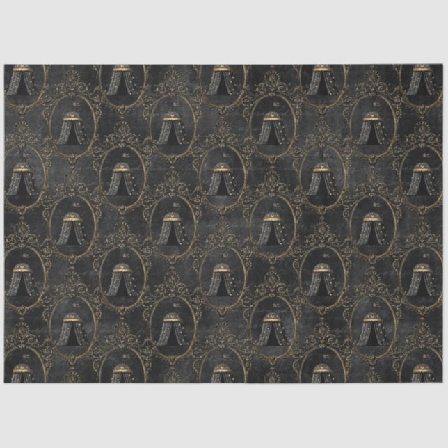 Black and Gold Circus Series Design 12 Tissue Paper (Front)