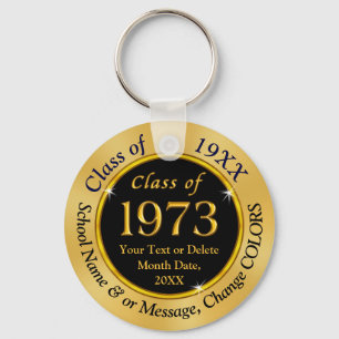 Black and Gold, Class of 1973 Gifts, 50th Reunion Keychain
