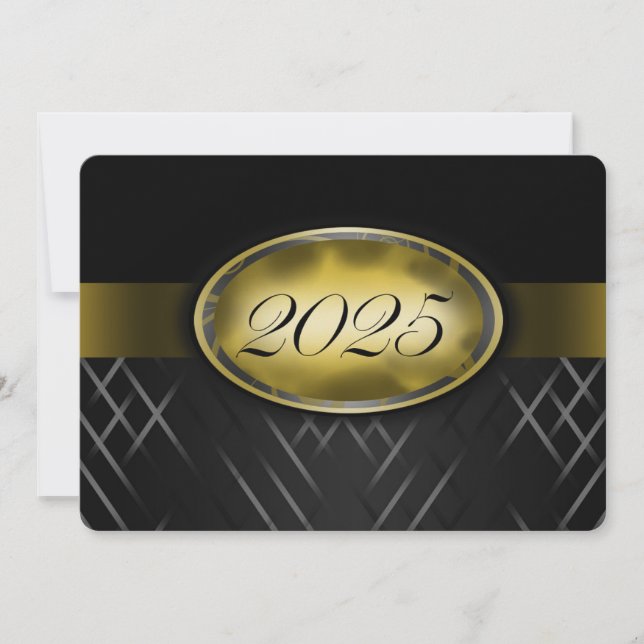 Black and Gold Class of 2025 Invitation (Front)