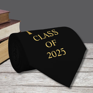 Black and Gold Class of Graduation Tie