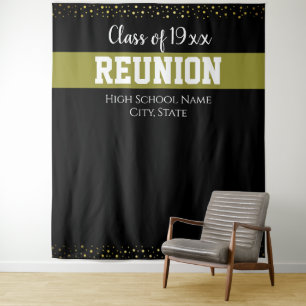 Black and Gold Class Reunion Any Year Tapestry