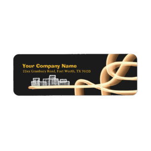 Black and Gold Classy Business Return Address
